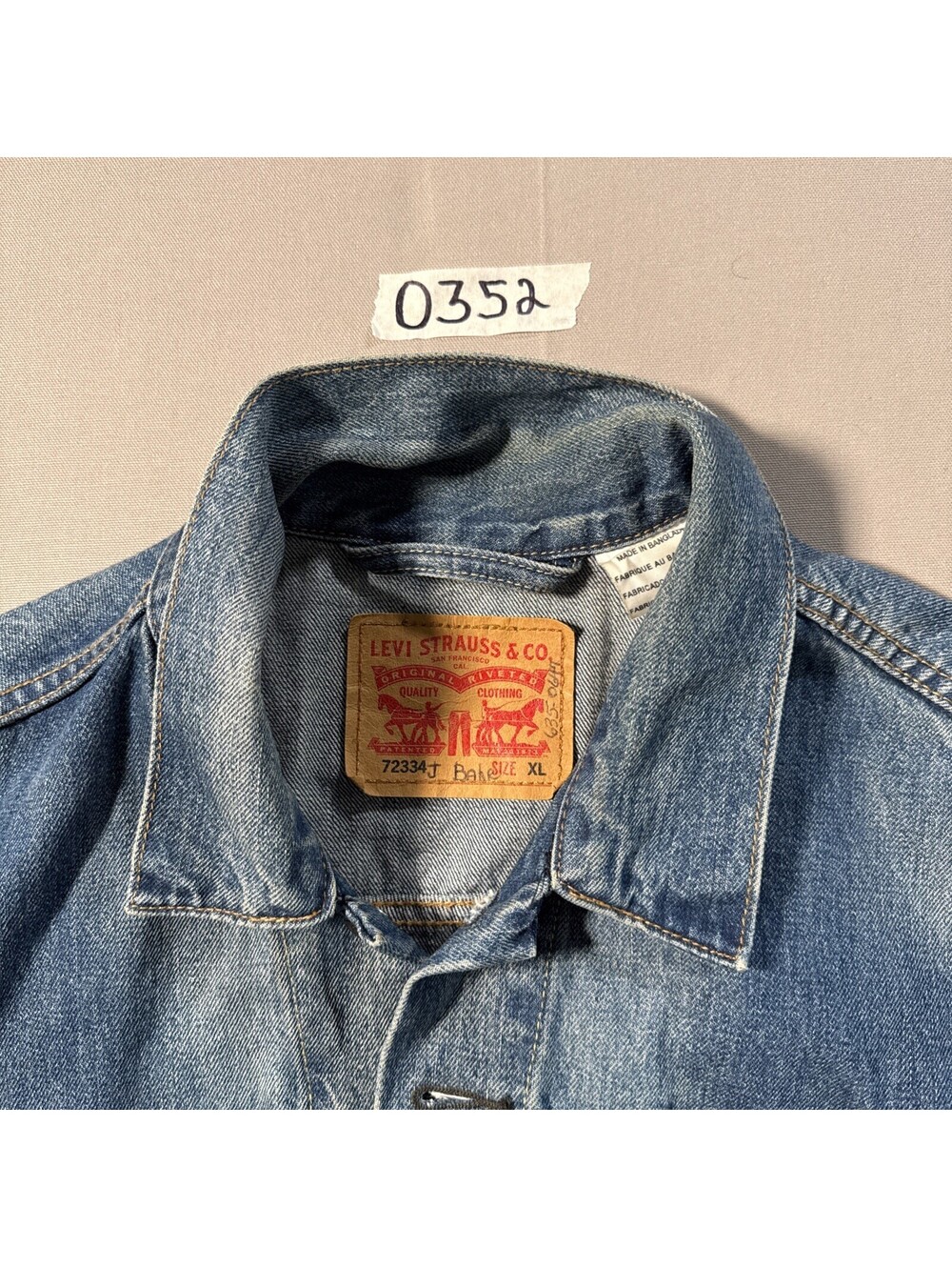 Levi’s Men's Denim Trucker Jean Jacket Med Wash Blue Size XL Faded Grunge 72334